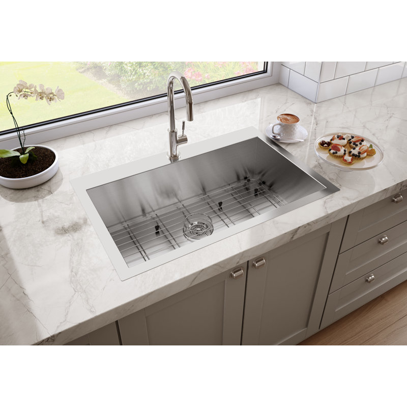 Artika 20.5'' W Single Bowl Stainless Steel Kitchen Sink Wayfair